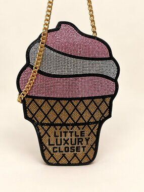 Rhinestone Ice Cream Cone Bag — Statement Piece